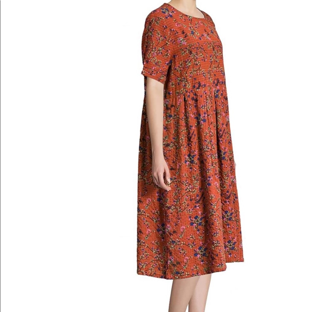 NWT YUHEYUHE • floral midi dress • one size